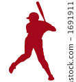 擊球剪影紅色 1691911