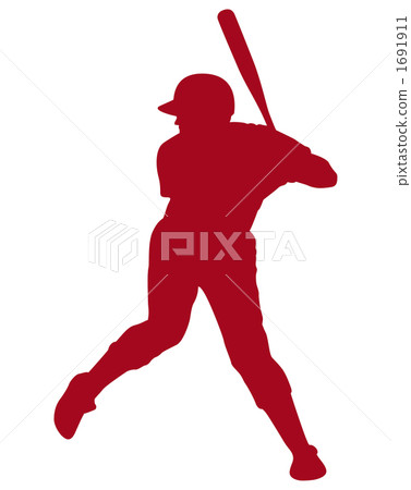 Batting silhouette Red Batting silhouette Red 1691911