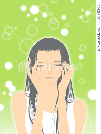 A woman whose eyes are closed 1698502