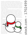 snowman, red muffler, Christmas card 1702499