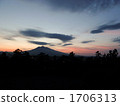 iwaki mountain, hirosaki, sunset 1706313