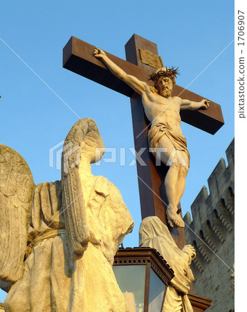 Jesus Christ illuminated by the sunset (South French / Avignon / Palais des Papes) 1706907