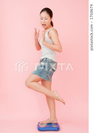 A woman surprised the scale 1708674