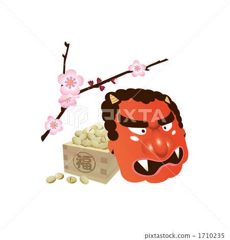 Illustration of red bean and face and bean and plum Illustration of red bean and face and bean and plum 1710235