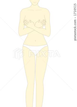 Female illustration in a hand-bra (whole body) Female illustration in a hand-bra (whole body) 1710515