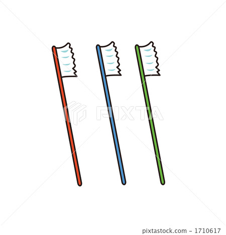 Illustration of three toothbrushes 1710617