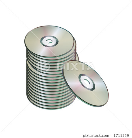 被堆積的CD的圓盤的例證 1711359