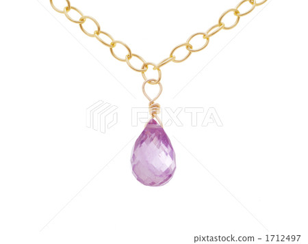 Amethyst necklace simple gold chain pendant 1712497
