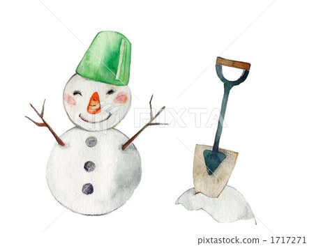 Snowman and shovel Snowman and shovel 1717271