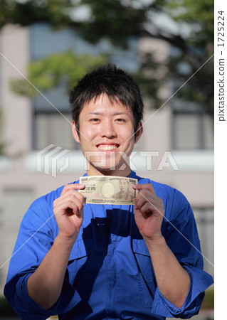 A young man wearing a goat 1725224