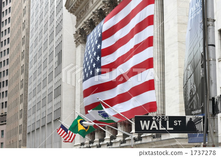 wall street, stars and stripes (us flag), industry 1737278