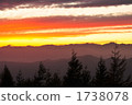 sunset, mountain range, evening scene 1738078