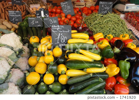 Zucchini displayed on the market 1741920