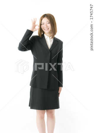 Female employee of OK sign Female employee of OK sign 1745747
