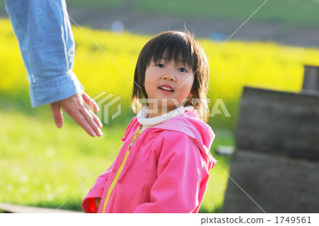 3 year old girl playing in a river park 3 year old girl playing in a river park 1749561