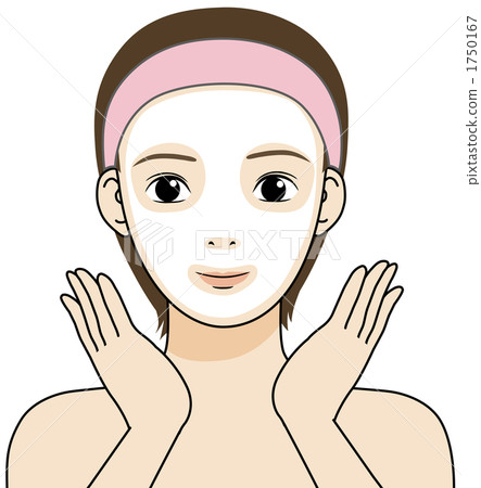 A woman doing a face pack A woman doing a face pack 1750167