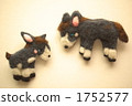 Two donkeys with wool embroidery 1752577