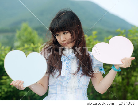 A woman with a heart mark 1754395