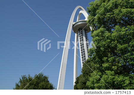 Tower rising in the blue sky 1757413