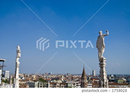 View from the top of the Duomo roof of Milan 1758028