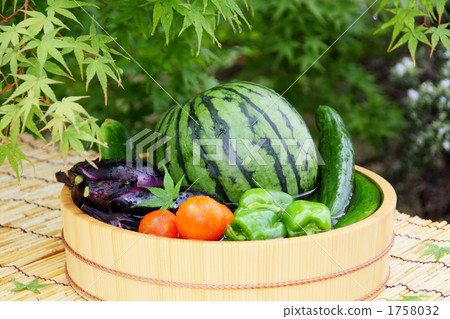 Midsummer vegetables and maple chilled in trough 2 1758032