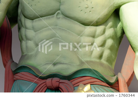 Shitennoji寺廟國王雕象雕像在門的 1760344