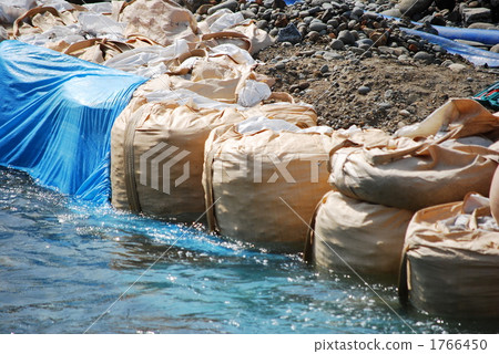 riverbank, earth and sand, engineering works 1766450