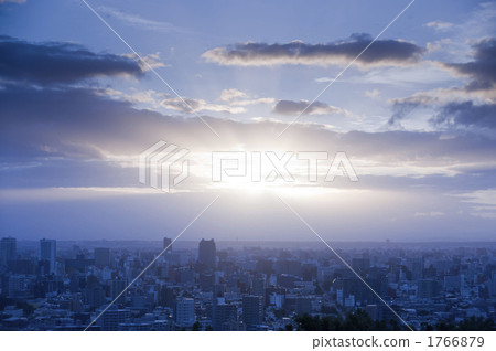 Townscape and sunrise Townscape and sunrise 1766879