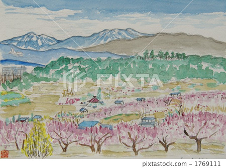 Shinshu Nagano-shi Matsushiro Tojo Anno-san Watercolor painting 1769111