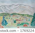 Shinshu Takayama village Yamada ranch watercolor painting 1769224