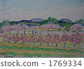 Spring watercolor painting of Shinshu Obuse 1769334