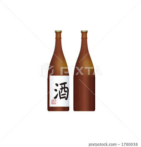 Illustration of Japanese sake bottle 1780038