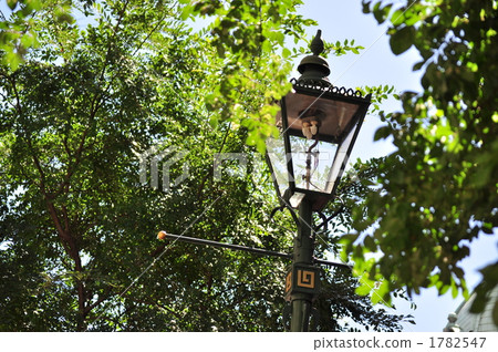 gas light, roadside trees, street lamp 1782547