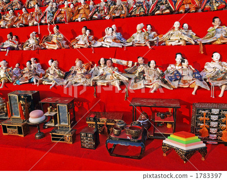 set of ornamental dolls for japanese girls' day, hina matsuri, hina doll 1783397