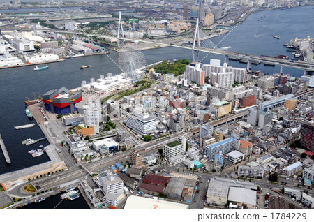 Aerial view of Tempozan, Minato Ward, Osaka City 1784229