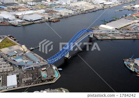 千歲橋鳥瞰圖在Minato病區,大阪市 千歲橋鳥瞰圖在Minato病區,大阪市 1784242