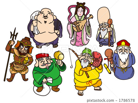 Seven Luck Gods _ collectively 01_100921 - Stock Illustration [1786578 ...