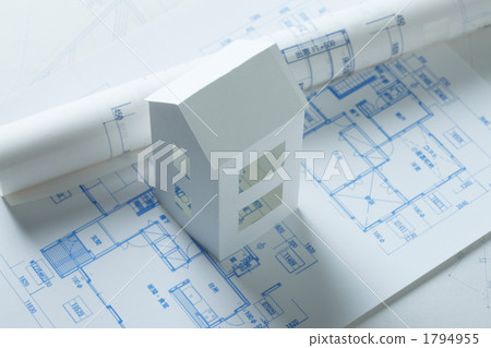 Design drawing and paper house 1794955