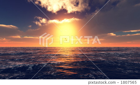sunset, surface of the sea, sunrise 1807565