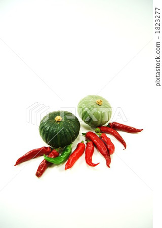 Pumpkin and Manji Shoto chilies 1823277