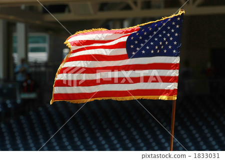 stars and stripes (us flag), banner, before game 1833031