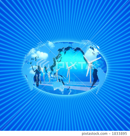 Windmill landscape of the world / wind power generation 1833895