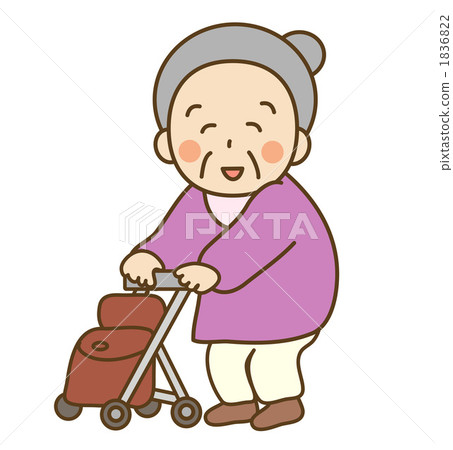 Elderly people pushing a silver car 1836822