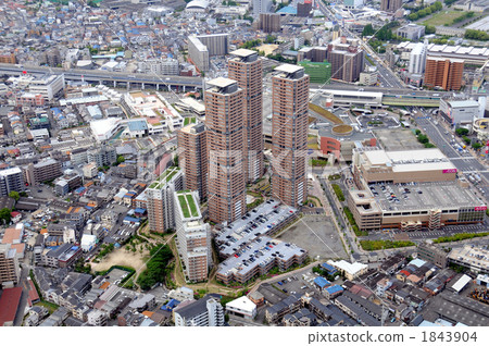 Aerial view of Ogi-machi Moriguchi City 1843904