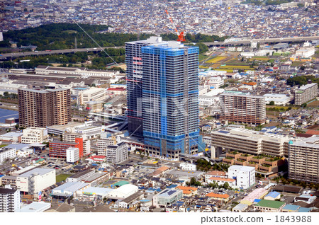 Aerial view of JR Kansai main line Kioba station Aerial view of JR Kansai main line Kioba station 1843988