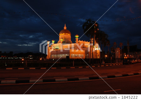 "Old Mosque" floating in darkness (Bandari Sri Begawan (BSB) / Brunei) 1845222