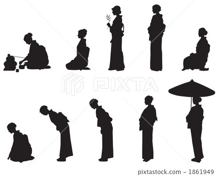 Japanese clothes female silhouette Japanese clothes female silhouette 1861949