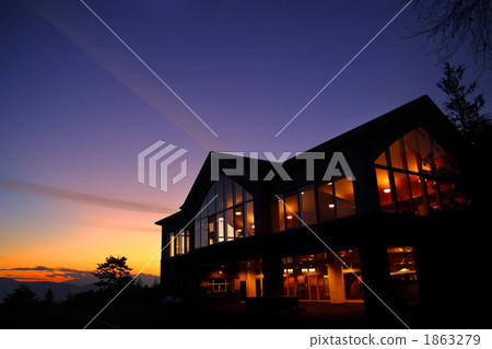 Club house at dusk 1863279