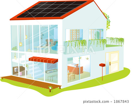 House with solar panel 1867843