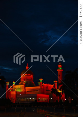 "Old Mosque" floating in darkness (Bandari Sri Begawan (BSB) / Brunei) 1869522